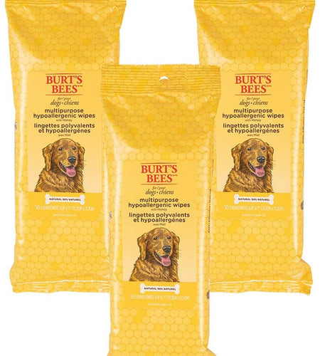 Burt'S Bees for Dogs Multipurpose Grooming Wipes, 50 Ct - Puppy and Dog Wipes for All Purpose Grooming - Burts Bees Wipes, Pet Wipes for Dogs, Puppy Wipes, Dog Face Wipes, Paw Wipes