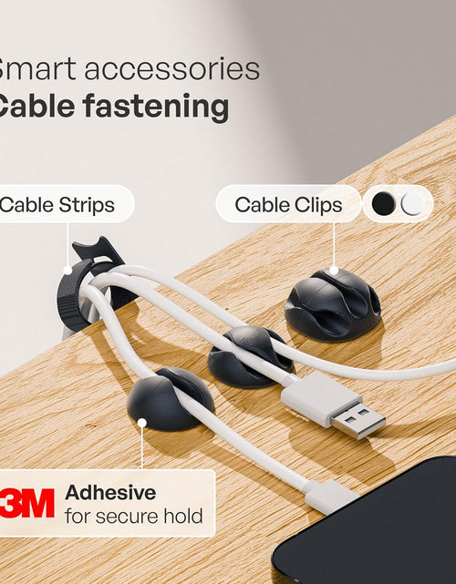 Load image into Gallery viewer, Cable Management under Desk for Easy Mounting Under-Table I Set of 3 - with 10X Cable Ties I Desk Organizer for Office/Home Office Table Thoughtful Cable Tray Holder, Black
