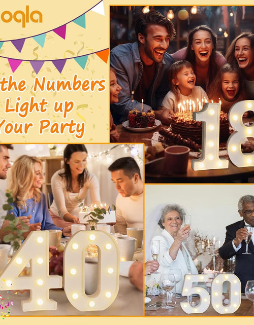 Load image into Gallery viewer, Decorative Led Light up Number Letters, White Plastic Marquee Number Lights Sign Party Wedding Decor Battery Operated Number (1)
