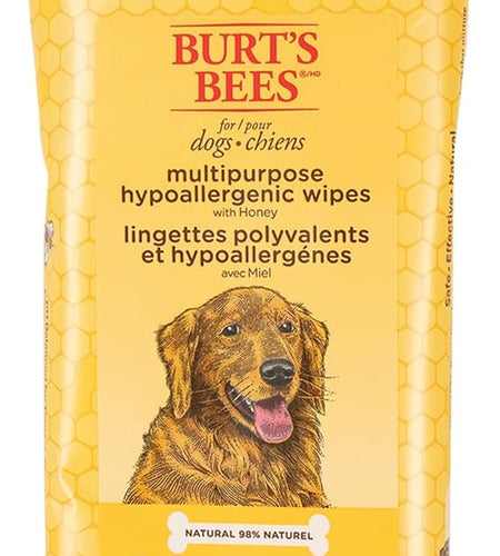 Burt'S Bees for Dogs Multipurpose Grooming Wipes, 50 Ct - Puppy and Dog Wipes for All Purpose Grooming - Burts Bees Wipes, Pet Wipes for Dogs, Puppy Wipes, Dog Face Wipes, Paw Wipes