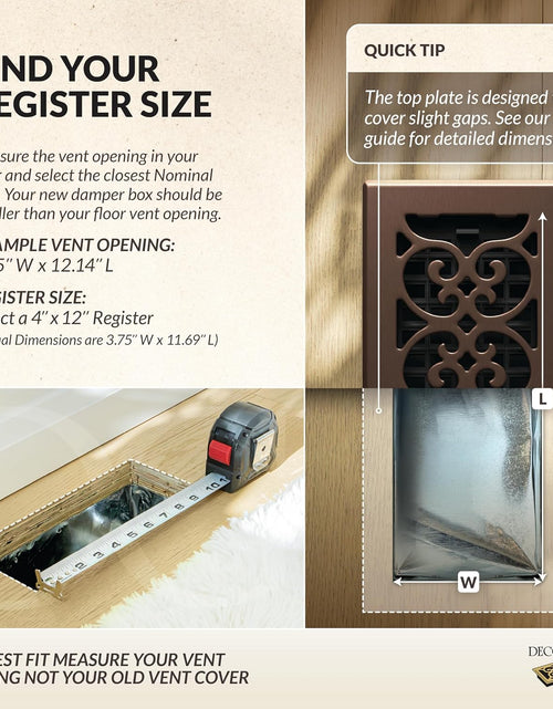 Load image into Gallery viewer, SPH412-RB Floor Register, 4X12, Rubbed Bronze Finish
